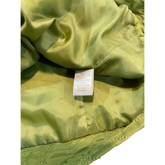 CJ Banks Lime Green Floral Quilted Zip Front Vest Womens 2X Plus Size - Picture 4 of 4